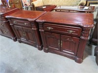 (2X) CHERRY CARVED 1 DR 2 DO NIGHTSTANDS