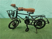 Metal Bike Sculpture Wood Seat and Handles with