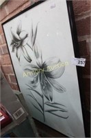 SIGNED DATED 2009 FLORAL DRAWING FRAMED