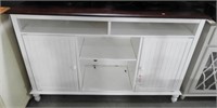 Contemporary Whitewash two door A/V cabinet with
