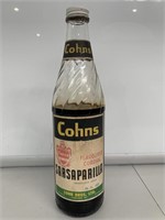 Labelled Cohns Bros Sarsaparilla 26 FL OZs Bottle