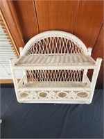 16x18x6 white wicker shelf