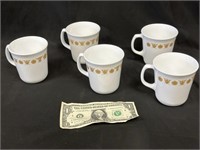 Set of 5 Vintage Corning Ware Coffee Cups