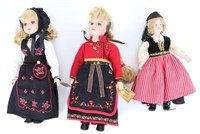 3 Norwegian Porcelain Dolls