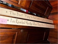 PAIR OF INSPIRATIONAL WOOD SIGNS