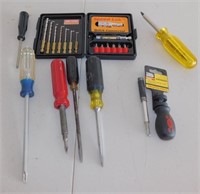 Group of Screwdrivers & Drill Bits