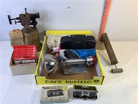 Vintage Torch, Flashlight, Staples & Misc
