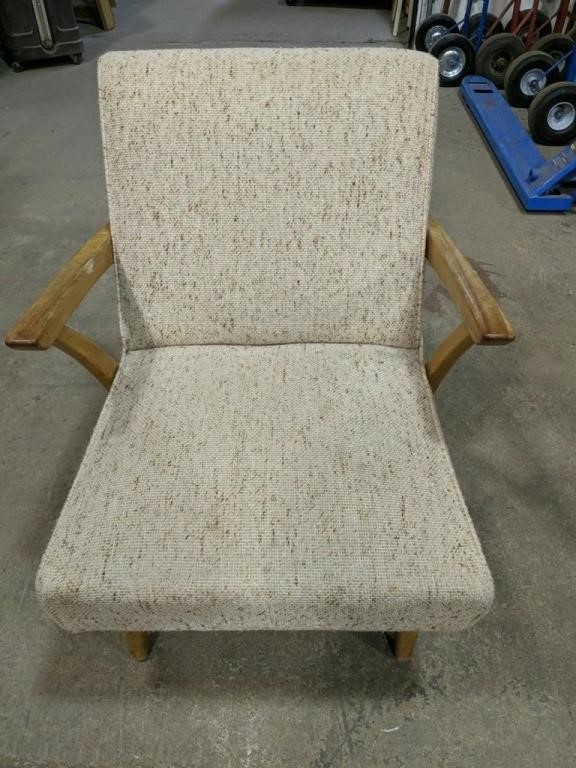 Retro Wood & Upholstered Occasional Chair