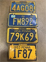 Four 1950’s PA license plates.