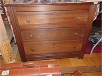 WALNUT low boy dresser, 3 drawer