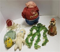 Lot w/ Rubber Toys & Window Decorations