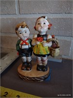Japan Figurine Boy and Girl with Flower and Basket