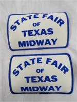 2 VINTAGE STATE FAIR OF TEXAS MIDWAY  PATCHES