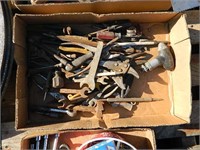 FLAT OF MISC TOOLS WRENCHES AND PLIERS