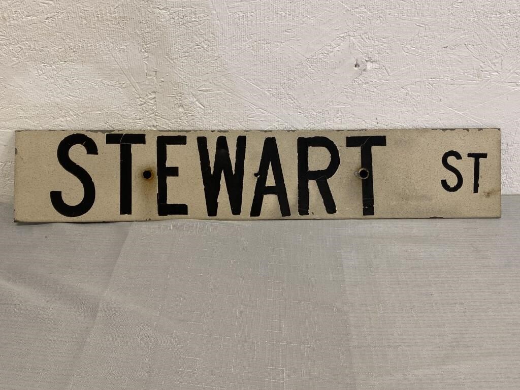 24" x 4.5”Single Sided Stewart St. Sign