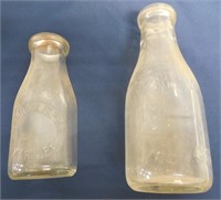 pair of milk bottles Wyndham Farms Walter Howe