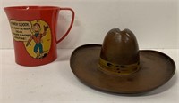 Howdy Doody plastic cup and  Hat