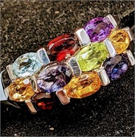 Silver Multi Color Gemstone(1.9ct) Ring