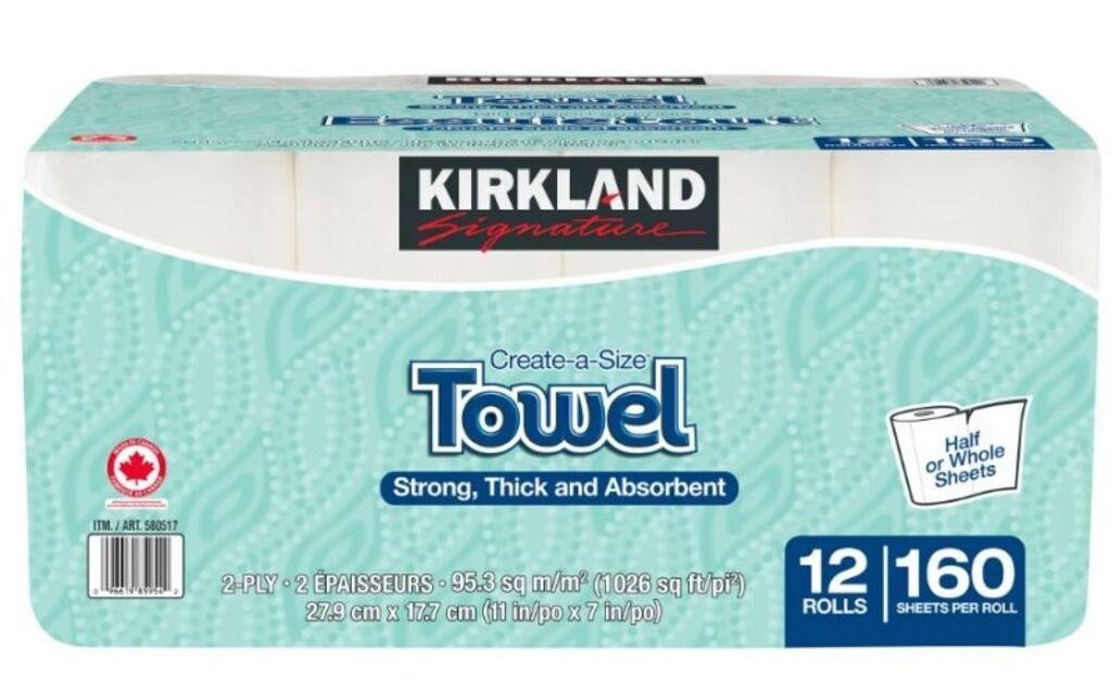 12-Pk Kirkland Signature 2-Ply Paper Towels