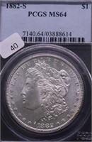 1882 S PCGS MS64 MORGAN DOLLAR