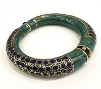 Natural Hand Made Lapis Lazuli & Turquoise Bangle