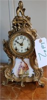 Gilt Metal and porcelain clock
