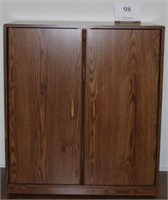 Double door cabinet measures 37" tall by 33" wide