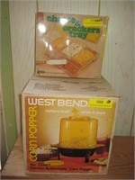 West Bend Popcorn Popper & Cheese & Crackers Tray