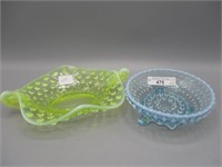 2 pcs Fenton hobnail opalescent as shown