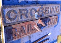 cast iron  railroad crossing sign