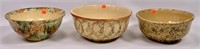 Yellow ware bowl, multi-glaze, 10"dia.,