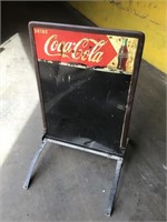 Vintage Coca Cola Double Sided Metal Sidewalk