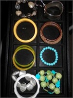 Jewlry-Divided tray of 13 bracelets-possible bake