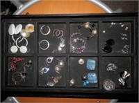 Jewelry-Divided tray of 27 earring sets