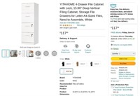 W5331  YITAHOME File Cabinet 15.86 Vertical Whit