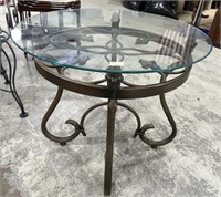 Decorative Round Glass Top Lamp Table