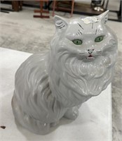 Vintage Hand Painted Ceramic Cat Sculpture