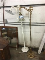 2 cast iron floor lamps