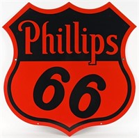 PHILLIPS 66 SHIELD DOUBLE SIDED PORCELAIN SIGN