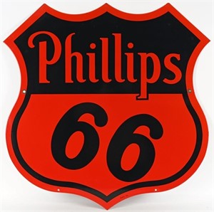 PHILLIPS 66 SHIELD DOUBLE SIDED PORCELAIN SIGN