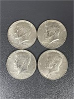 Four Kennedy Silver (40%) Half Dollars