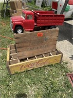 Vintage crates and toy truck