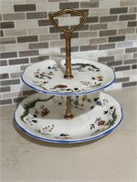 Gien France 2-Tiered Cake Stand