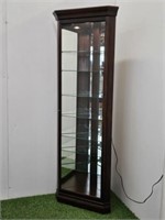 CORNER CABINET WITH MIRROR BACK & LIGHT