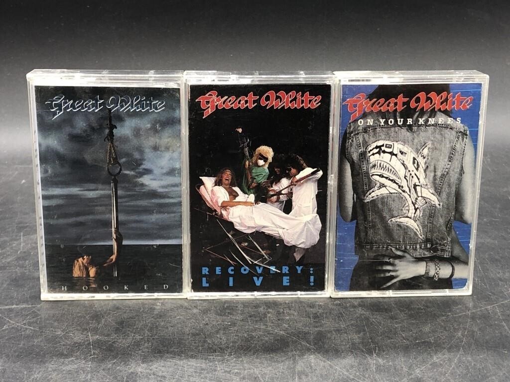 Lot of Great White Cassettes - Hooked, Recovery,