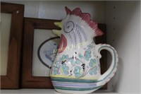 HAND-PAINTED ROOSTER PITCHER