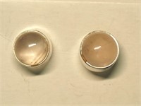 $130 Sterling Silver Rose Quartz Earrings (~3.3g)