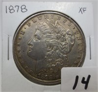 1878 Morgan silver dollar