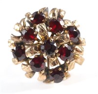 14K GOLD GARNET VINTAGE RING