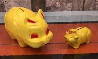 Vtg. plastic piggy banks